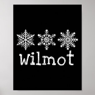 Poster Skieur de Wilmot Mountain Skiant Ski Flocons de Ne