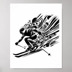 Poster Skieur en train de rouler dans l'image de neige Co