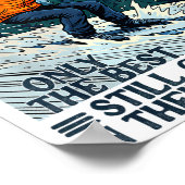 Poster Skieur faisant du ski pour son 70e anniversaire le (Coin)