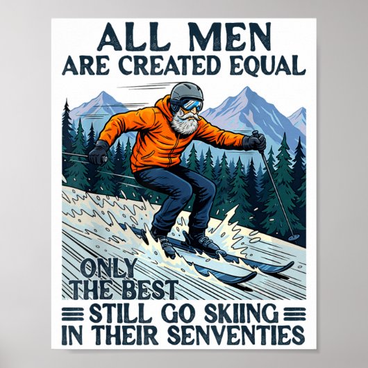 Poster Skieur faisant du ski pour son 70e anniversaire le (Devant)