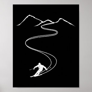 Poster Skieur Freerider pour le ski ou le ski de randonné