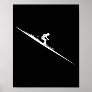Poster Skieur Freestyle Descente Ski Extrême Hiver Spo