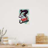 Poster Skieur habillé noir et violet (Cuisine)