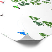 Poster Skieurs alpins Ski Illustration Skier (Coin)