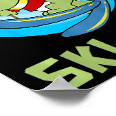 Poster Skiing Kids Ski-rex Funny Dino Toddler Funny  (Coin)