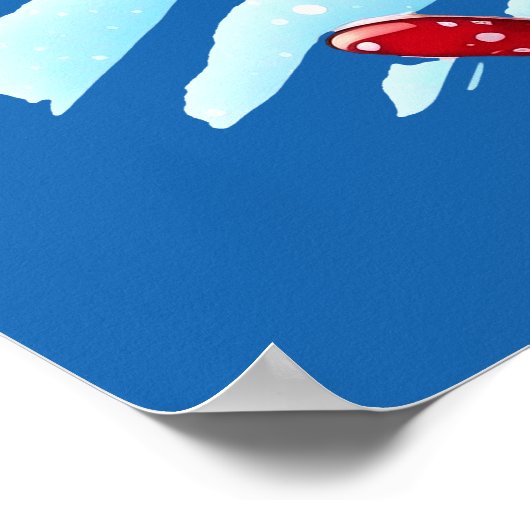 Poster Skiing Père Noël (Coin)