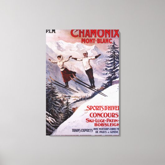 Poster Skiing Promotion Canvas Afdruk (Voorkant)