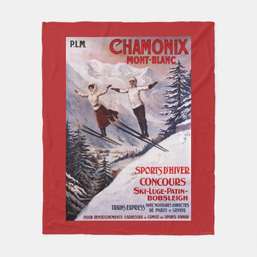 Poster Skiing Promotion Fleece Deken (Voorkant)