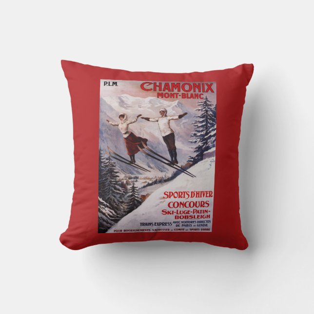 Poster Skiing Promotion Kussen (Voorkant)