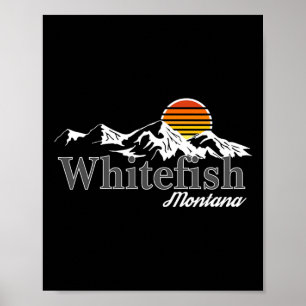 Poster Skiing Whitefish Montana Amoureux de la Montagne