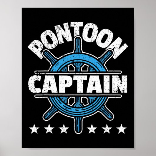 Poster Skipper Pontoon Boating I Pontoon Boat Captain (Devant)