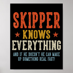Poster Skipper sait tout père jour rétro