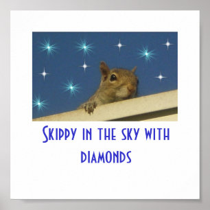 Poster Skippy dans le ciel avec l'affiche de diamants