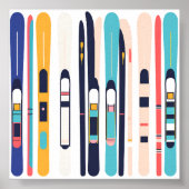 Poster Skis Art Moderne Coloré (Devant)