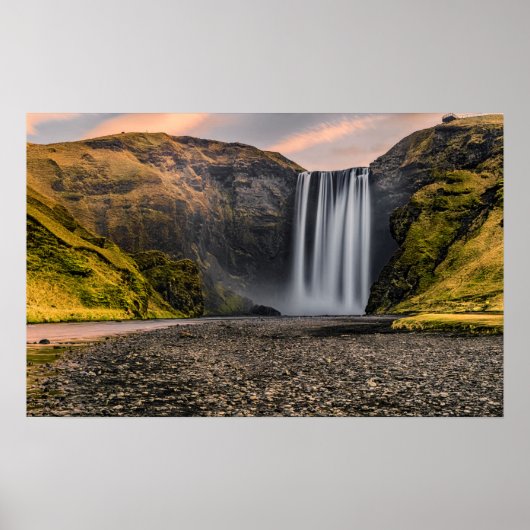 Poster Skogafoss Waterfall in the Morning Sunrise (Devant)