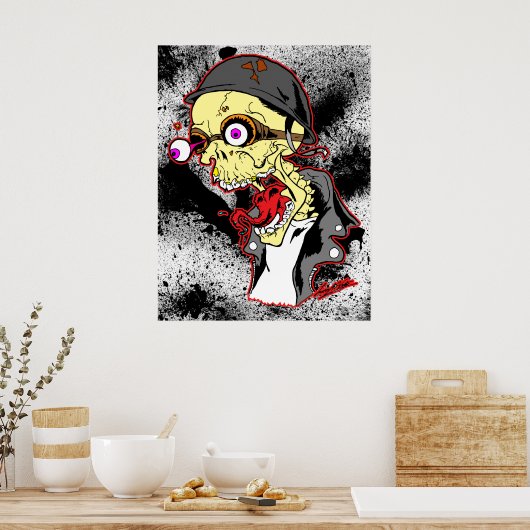 Poster Skull Biker (Cuisine)