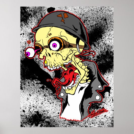 Poster Skull Biker (Devant)