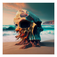 Skull on the beach