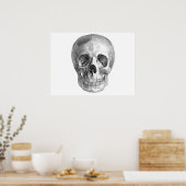 Poster Skull Sketch parfait pour la fête d'Halloween beso (Cuisine)