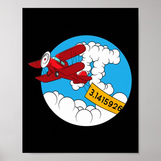Poster Sky Avion Funny Math Nerd Anniversaire Cadeau Pi J (Devant)