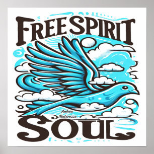Poster Sky Bird avec l'esprit et l'âme libres