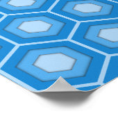 Poster Sky Blue Carrelé Hex (Coin)