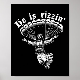 Poster Sky Diving Sky Diver Jésus Christ Rizzin Pâques Pa
