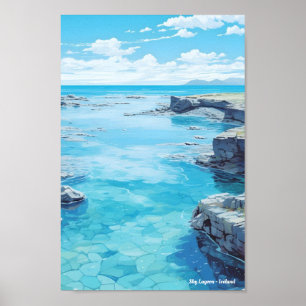 Poster Sky Lagoon Islande Vintage voyage
