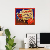 Poster Sky Ranch Washington Apples 1940 crée le étiquette (Bureau à domicile)