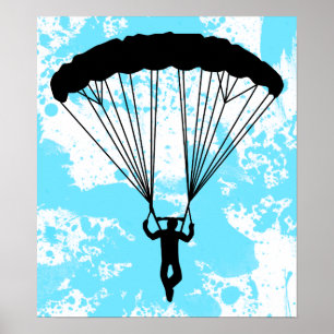 Poster skydiver silhouette