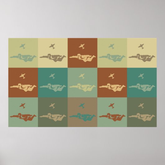 Poster Skydiving Pop Art (Devant)