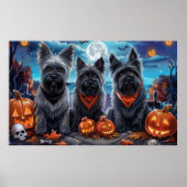 Poster Skye Terrier Halloween Éffrayant (Devant)