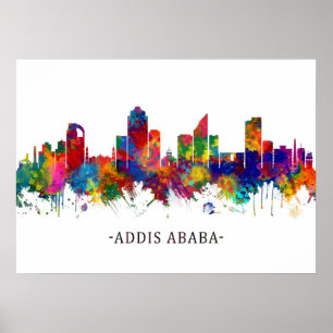 Poster Skyline Addis-Abeba Ethiopie