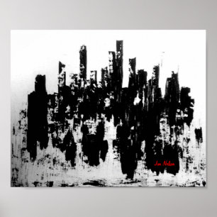 Poster Skyline black & white