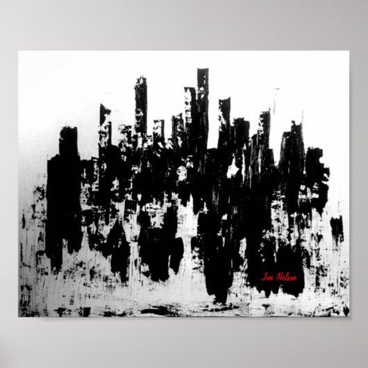 Poster Skyline black & white (Devant)