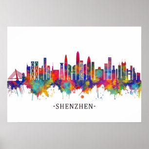 Poster Skyline chinois de Shenzhen