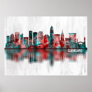 Poster Skyline Cleveland Ohio