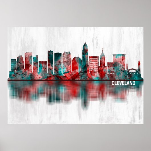 Poster Skyline Cleveland Ohio (Devant)