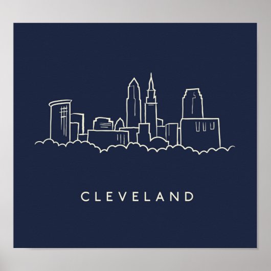 Poster Skyline Cleveland Ohio (Devant)