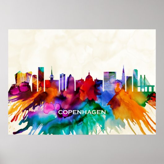 Poster Skyline Copenhague (Devant)