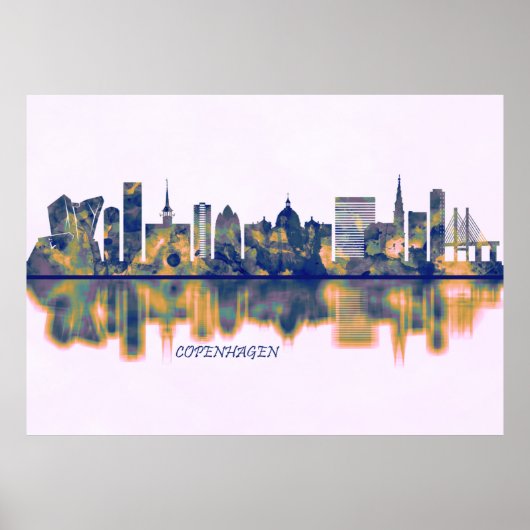 Poster Skyline Copenhague (Devant)