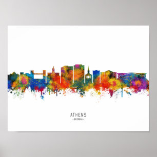 Poster Skyline d'Athènes Géorgie