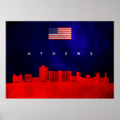 Poster Skyline d'Athènes Géorgie (Devant)