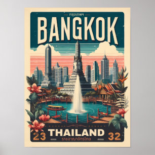 Poster Skyline de Bangkok - Thailande cadeaux de voyage