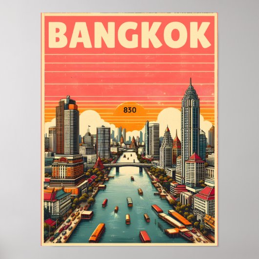 Poster Skyline de Bangkok - Thailande cadeaux de voyage (Devant)