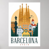 Poster Skyline de Barcelone (Devant)
