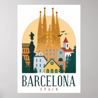 Poster Skyline de Barcelone