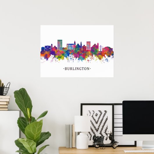 Poster Skyline de Burlington (Bureau à domicile)