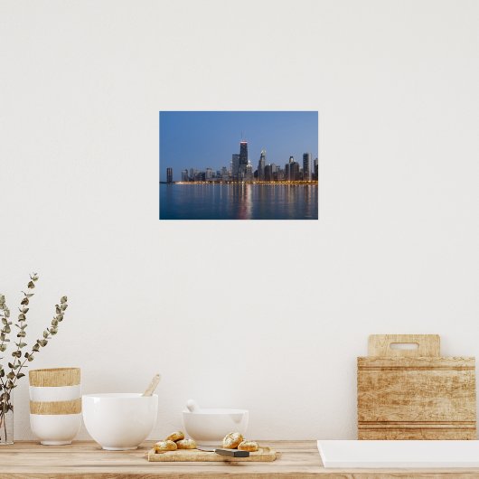 Poster Skyline de Chicago (Cuisine)