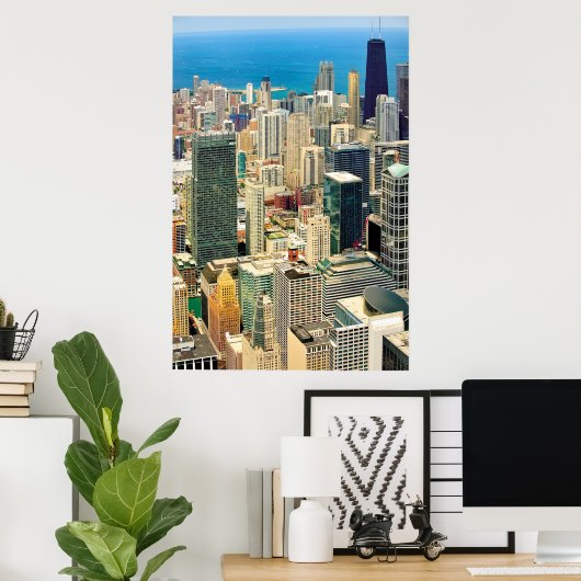 Poster Skyline de Chicago (Bureau à domicile)